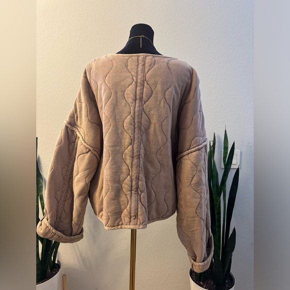 NWT FREE PEOPLE QUILTED JACKET DOLMAN SLEEVES WARM FALL COZY OVERSIZED LAYERING - Picture 12 of 16